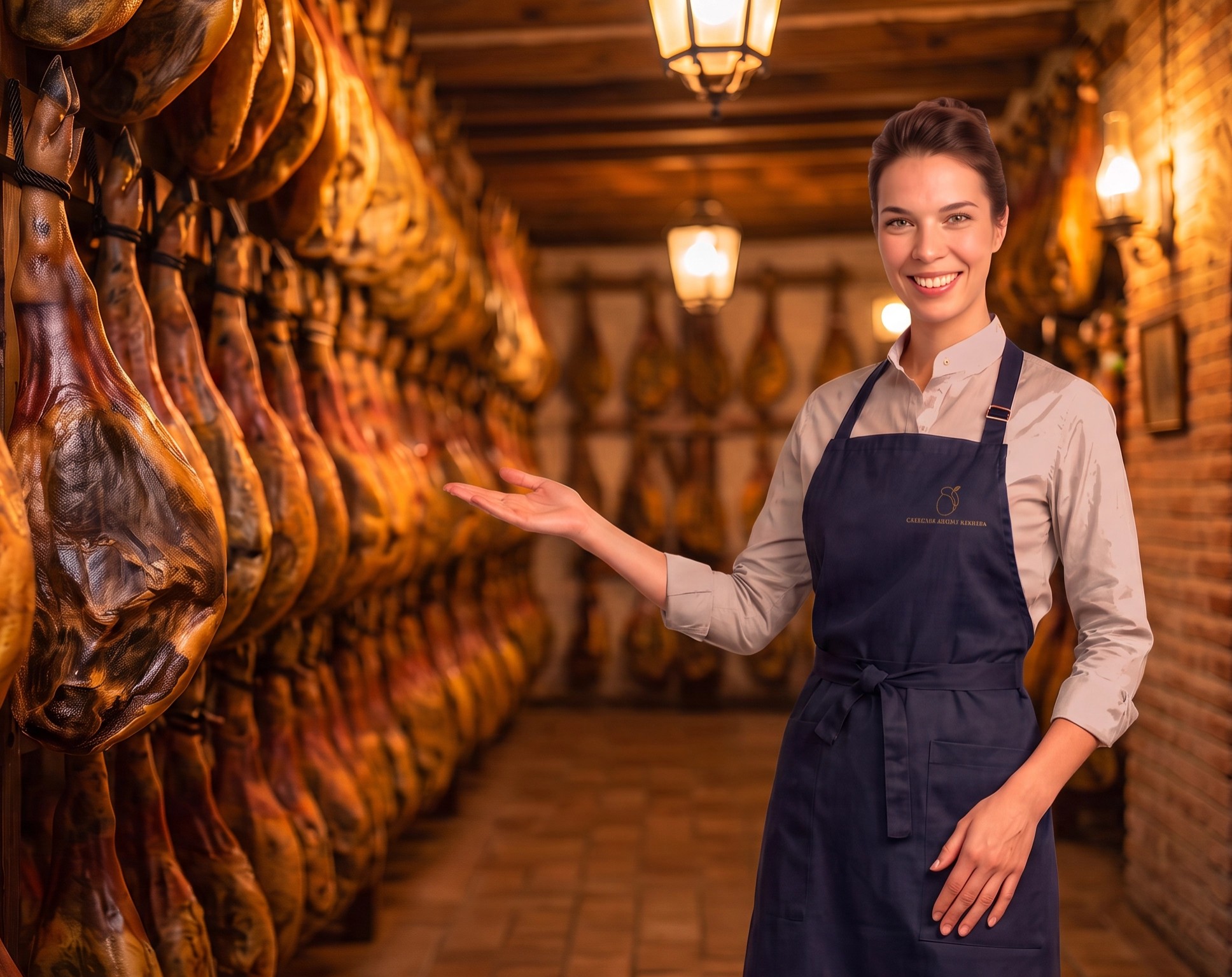 Maestra cortadora en el jamonero